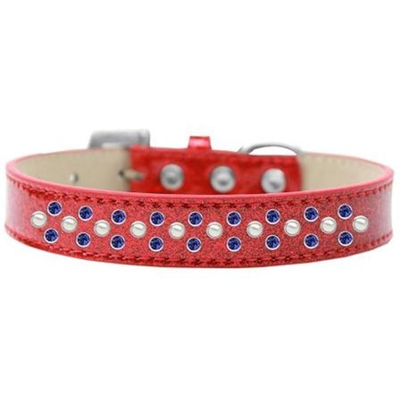 UNCONDITIONAL LOVE Sprinkles Ice Cream Pearl & Blue Crystals Dog CollarRed Size 14 UN785954